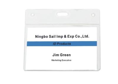 China PVC wallet With Clear Top Band Conference Name Badge Holders (106X92mm) 30315 for sale