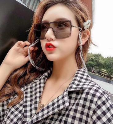 China Eyewear 2021 one-piece square big lens sunglasses ladies fashion new arrival big square stylish metal frame sunglasses for sale