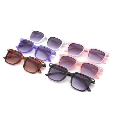 China Oversized Square UV400 Protection Ac Glass Vintage Kids Sunglasses Frame Gradient UV400 Protection Fashion Big Shading Sun Glass Sunglasses For Kids for sale