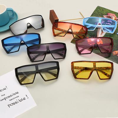 China Square Sunglasses Gradient UV400 AC Lens Summer Hot Selling Oversized Punk One Piece Fashion Shades Eyewear Gafas for sale