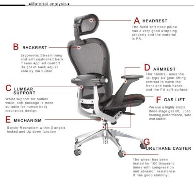 China (Size) Modern Multifunctional Adjustable Swivel Office Chair Computer Mesh Chair Lift Boss for sale