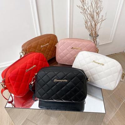 China Bag For Women Trend Lingge Embroidery Camera Shoulder Bag Female Fashion Small Tassel Messenger Ladies Chain Cross - Body Bags for sale