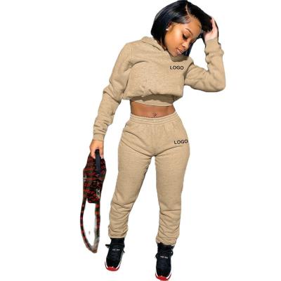 China QUICK DRY Custom Women's Clothing Two Piece Pants Logo Set Long Sleeve Hoodie With Jogger Woman Plus Size Women's Sets for sale