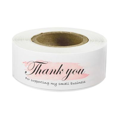 China Waterproof Wholesale Custom Printed 2 Inch Roll Thank You Label 500 Self Adhesive Thank You Sticker For Supporting My Small Business for sale