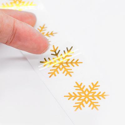 China Waterproof Custom Gold Foil Stamping Clear Logo Round Sticker Printing Printed Transparent Circle Stickers for sale