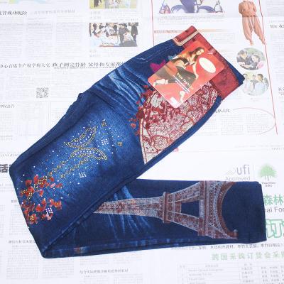 China Anti-Bacterial Wholesale High Quality Fashion Eiffel Tower Printed Women Leggings High Elastic Women Casual Pencil Pants Customizable for sale