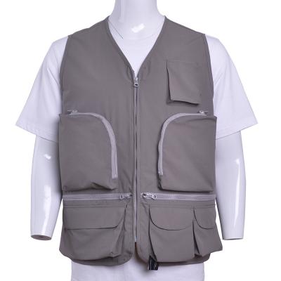 China Custom Factory Garment Anti-Wrinkle Cargo Functional Workwear Utility Vest Mesh Multi Pocket Vest Fishing for sale