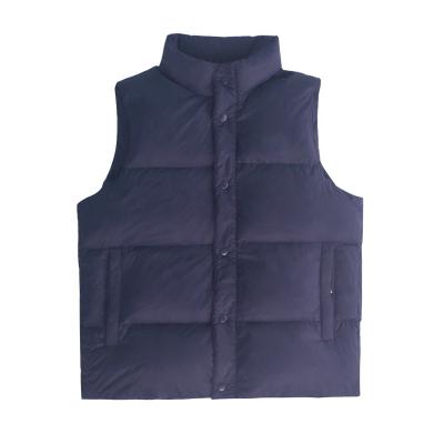 China Custom Anti-Wrinkle Garment Men Loose Fit Quilted Shell Down Vest Waistcoat for sale