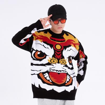 China 2022 Custom Anti-Wrinkle LOGO OEM and ODM men knit jacquard sweater design winter crew neck knitwear sweaters for men for sale