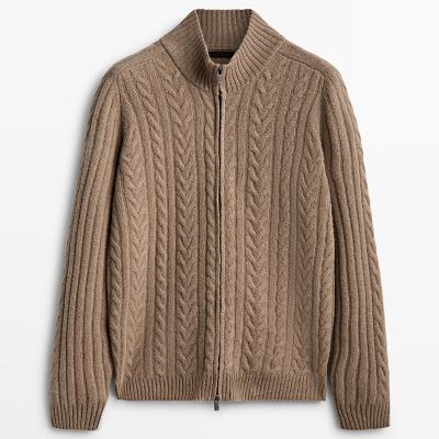 China 2022 Anti-wrinkle custom OEM and ODM long sleeve knit mens clothing knitted cotton cardigan sweater mens zipper cardigan sweaters design for sale