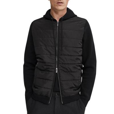 China OEM&ODM Waterproof Cotton Extra Fine Zipper Knitted Hooded Cardigan Jacket Quilted Jacket For Men for sale