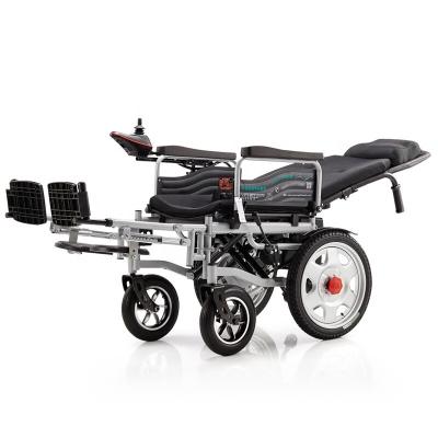 China Aluminum alloy/aluminum/iron light floding light floding reclining electric wheelchair with good quality for sale