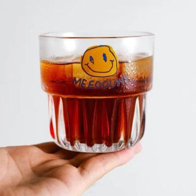 China Wholesale Viable High Quality Tea Transparent Smiley Face Drinking Glass Mug for sale