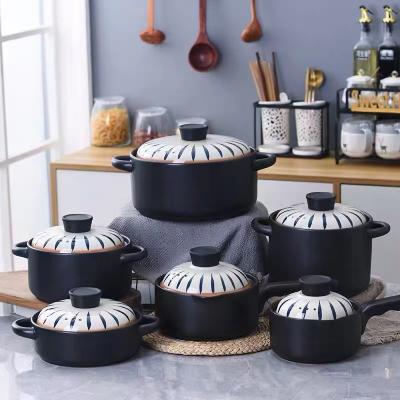 China Sustainable Cheap Price Ceramic Cooking Pot Cookware Set With Casserole And Seafood Pots for sale