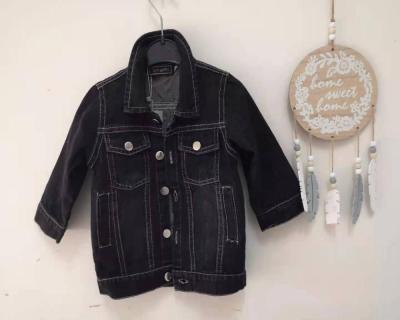 China Normcore/Simple Boys Girls Fashion Minimalist Kids Jacket Spring and Autumn Long Sleeved Kids Denim Jacket FBG17012 for sale