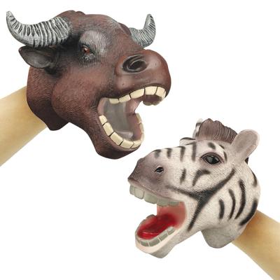 China PVC Juguete Animales, Other Toy Animal Toys, Buffalo Zebra LionTiger Hand Puppet Toys for sale