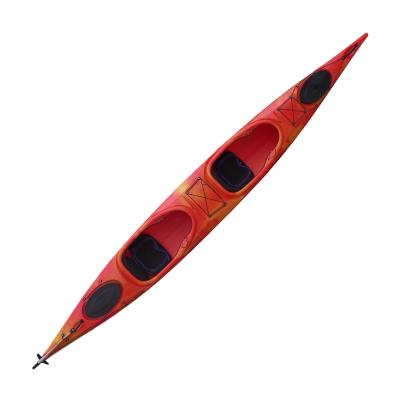 China Factory direct sale LLDPE/UV BLUE OCEAN KAYAK Resistant Wholesale Cheap Sit In Plastic Double Sea Kayak for sale