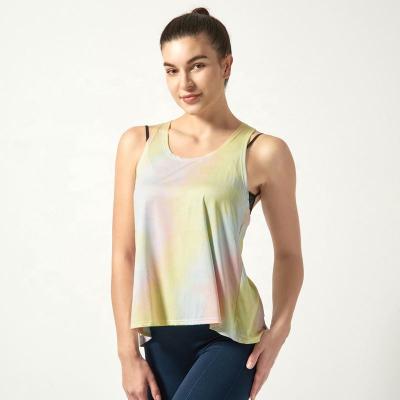 China Summer Breathable Women's Big Loose Fitness Activewear Tie Dye Sweatshirt Toga Tank Top Gym Vest for sale