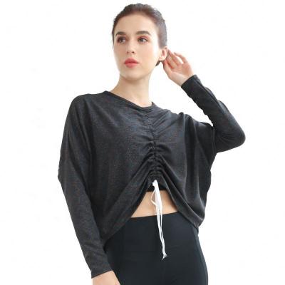 China New Fashion Breathable Women Loose Yoga Running Top Fitness Breathable Long Sleeve T-Shirt for sale