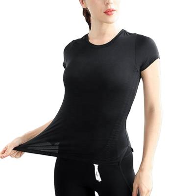 China New Breathable Show Thin Side Straps Wear On Fitness Breathable Women's Sports Slim Fit T-shirt Yoga Top for sale