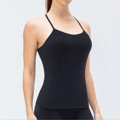 China Wholesale Breathable Fitness Skin Women Gym Tank Tops Women Gym Tank Tops Double Sided Feeling Naked Friendly Yoga Tops for sale