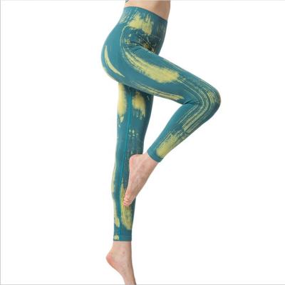 China New Breathable Camouflage Mesh Tie Dyed Wear Womens Fitness Yoga Pants High Waist Gaiters For Women for sale