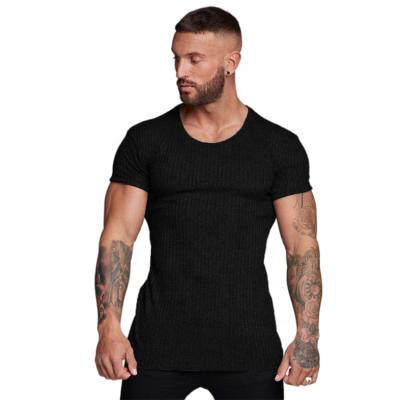 China Wholesale Breathable High Quality Slim V-Neck Cotton Blend Fitness Wear Men Sports T-Shirts for sale