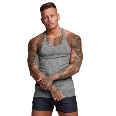 China Summer Breathable Fitness Knitted Slim Tank Tops Mens Workout Activewear T-shirt Racerback Vests Sleeveless Vests for sale