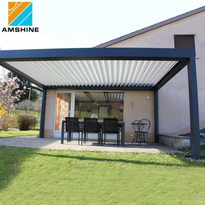 China Outdoor Waterproof Canopy Roof System Patio Roof Residential Buildings Patio Pergola Aluminum Electric Gazebo For Garden for sale