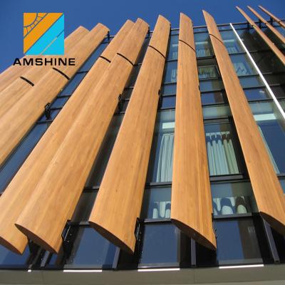 China Modern Decorative Curtain Wall Sunshade Wing Canopy Aluminum Slat Panels for sale