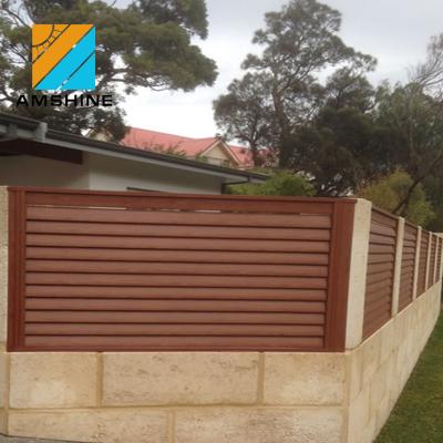 China Easily Assembled Horizontal Profile Louver Frame Aluminum Bar Fence Privacy Garden Balcony Slat Fence for sale