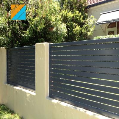 China Easily Assembled Contemporary Strong Aluminum Fencing Powder-Coated Slat Fence for sale