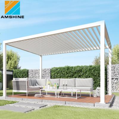 China Customized Modern Bioclimatic Motorized Aluminum Canopy Easily Assembled Pergola With Adjustable Roof for sale