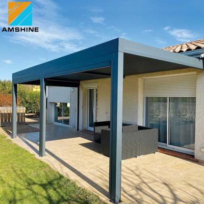 China Outdoor Waterproof Motorized Aluminum Electric Gazebos Residential Buildings Patio Pergola Modern Louvered Roof Gazebos for sale