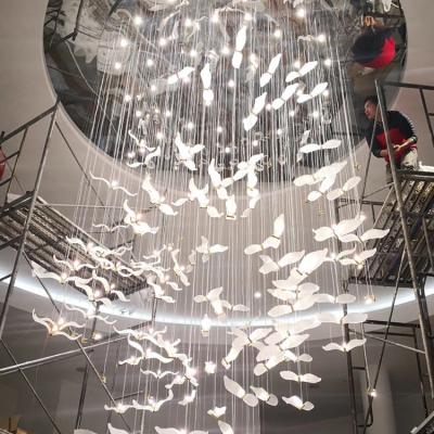 China Modern New Product Indoor Decoration Hotel Lobby Theatre Wedding Custom Luxury LED Glass Ceiling Chandelier Lamp for sale