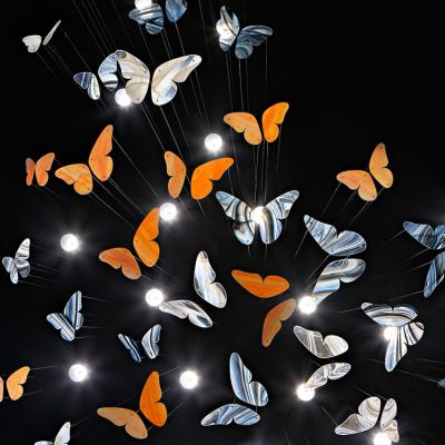 China Modern Contemporary Hotel Lobby Villa Decoration Chandelier Lamp Custom Modern LED Butterfly Pendant Light for sale