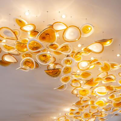 China Modern Custom Project Indoor Decoration Hotel Lobby Lighting Glass Crystal Modern High Ceiling Chandelier for sale