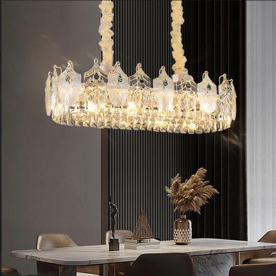 China Modern Luxury Style Indoor Decoration Chandelier Living Room Dining Room Led Crystal Hanging Pendant Light for sale