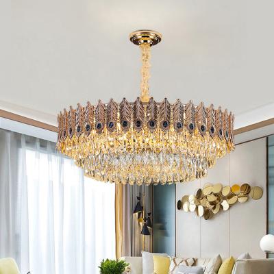 China Modern New Product Indoor Decoration Living Room Dining Room Gold Led Crystal Luxury Chandelier Light for sale