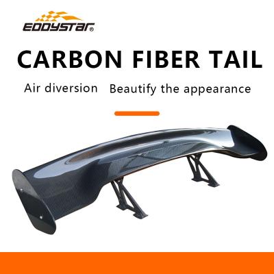 China 3D-V Customizable Carbon Fiber Rear Spoiler High Tail Fin Matt Black Carbon Fiber Parts for sale