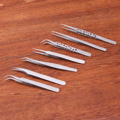 China Amazon Hot Vetus Electronics Anti Static Industrial Stainless Steel Tweezers With Hole for sale