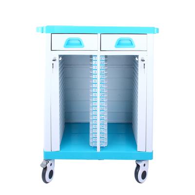 China Modern ABS hospital 20 materical cases disc patient file trolley with drawer for sale