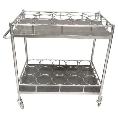 China Easy Clean Stainless Steel Medical Equipment 24 Water Bottle Trolley For Hospital for sale