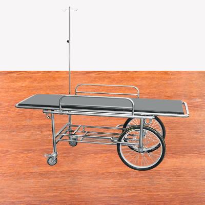 China Stainless Steel Hospital Patient Transport Ambulance Emergency Stretcher Easy Mobile Trolley for sale