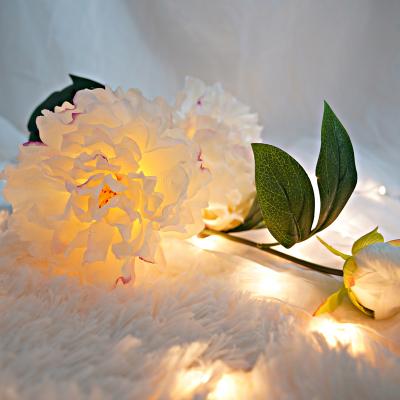 China Holiday Decoration 3 Flower Solar Power Artificial Peony Waterproof Flower Shaped LED Night Light for Garden Vase Bedroom Decoration for sale