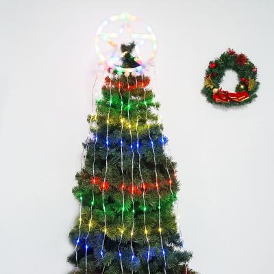 China Plastic+Copper Wire+LED Outdoor Christmas Decorations Multicolor Waterfall Twinkle Fairy Lights Star String Lights for Christmas Tree Wedding Party for sale