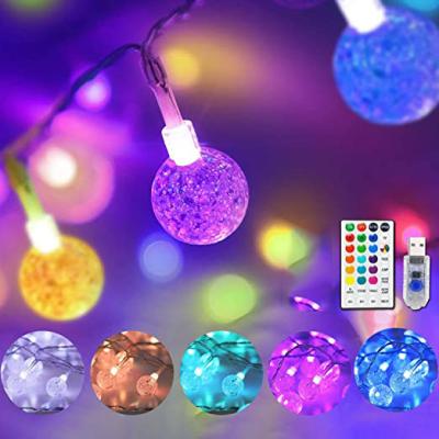 China USB Socket LED Light USB Color Changing Outdoor Lights Crystal Bubble Globe String Lights RGB LED Lights Party Christmas Decoration for sale