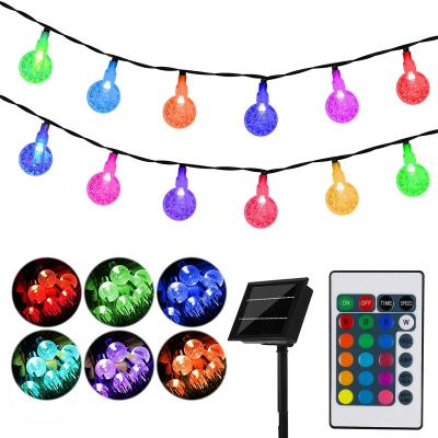 China Garden 40 LED Crystal Bubble Ball Solar Powered LED Globe String Lights for Outdoor Patios Outdoor Party for sale