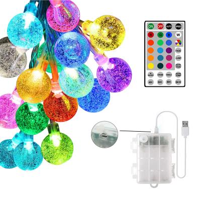 China LED Bulb Light Bubble Ball Led Christmas Tree Globe Patio String Lights Waterproof RGB Color Changing Remote Globe String Lights for sale