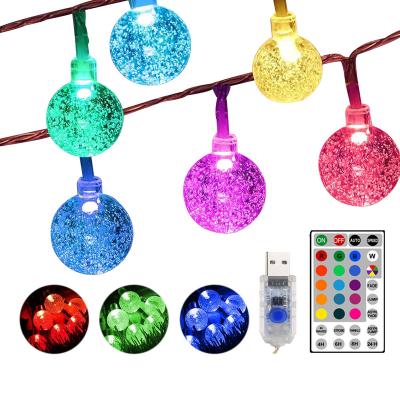 China Pi 50 Stock 16 Color USB Socket LED Light Amazon Warehouse LED USB Changing LED Outdoor Lights Party Christmas Decoration Crystal Ball Lights for sale